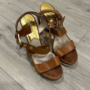 Michael kors leather high heels sandals